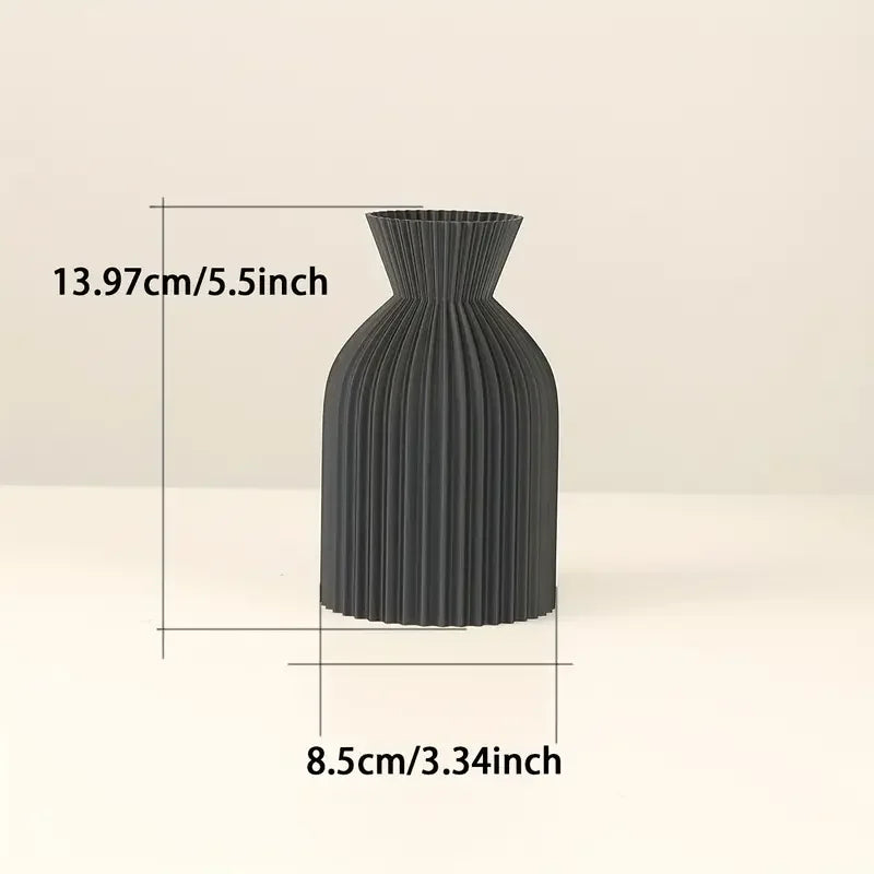 Elegant Black Plastic Vase - Boho Chic Decorative Centerpiece