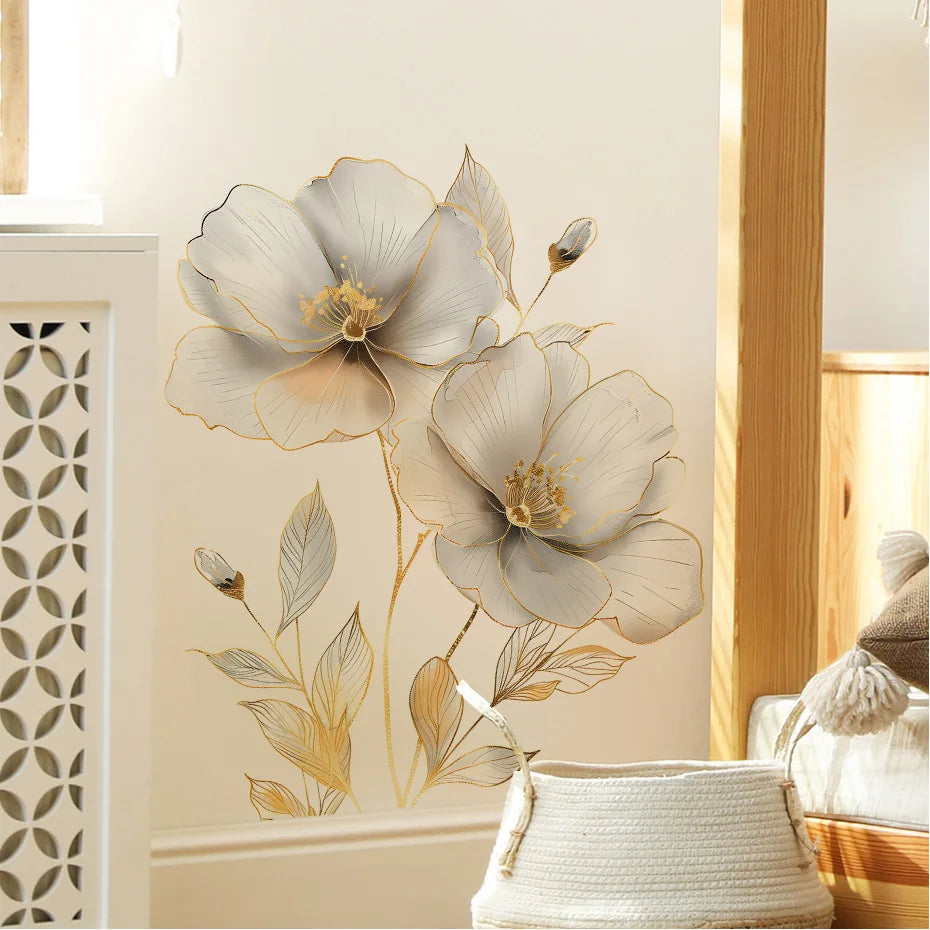 Beautiful Flower Wall Sticker for Living Room & Bedroom Decor