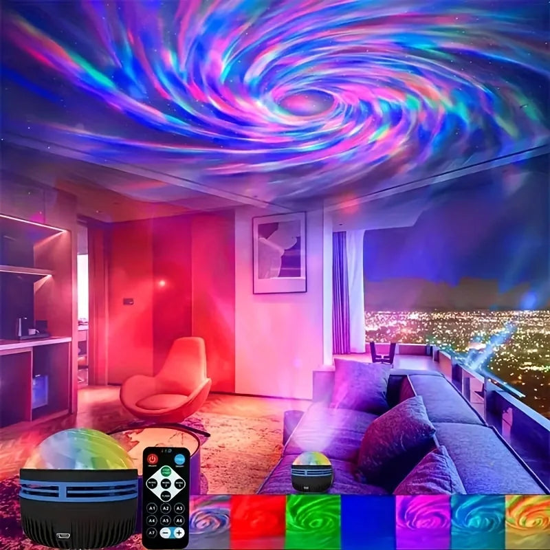 LED Starry Galaxy Projector Light with RGB Smart Remote Control for Home & Bedroom Decor