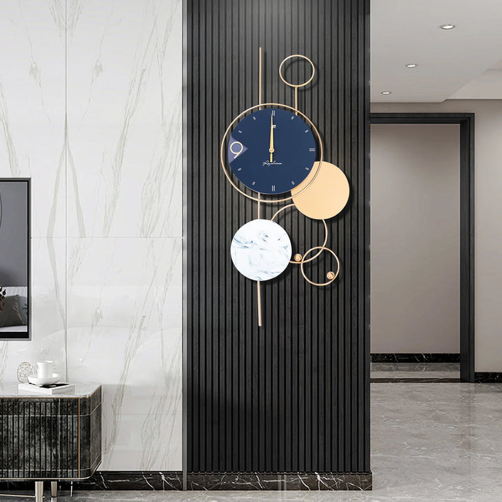 Big Wall Clock for Living Room Decor – Gold Metal Chic Silent Non-Ticking Clock