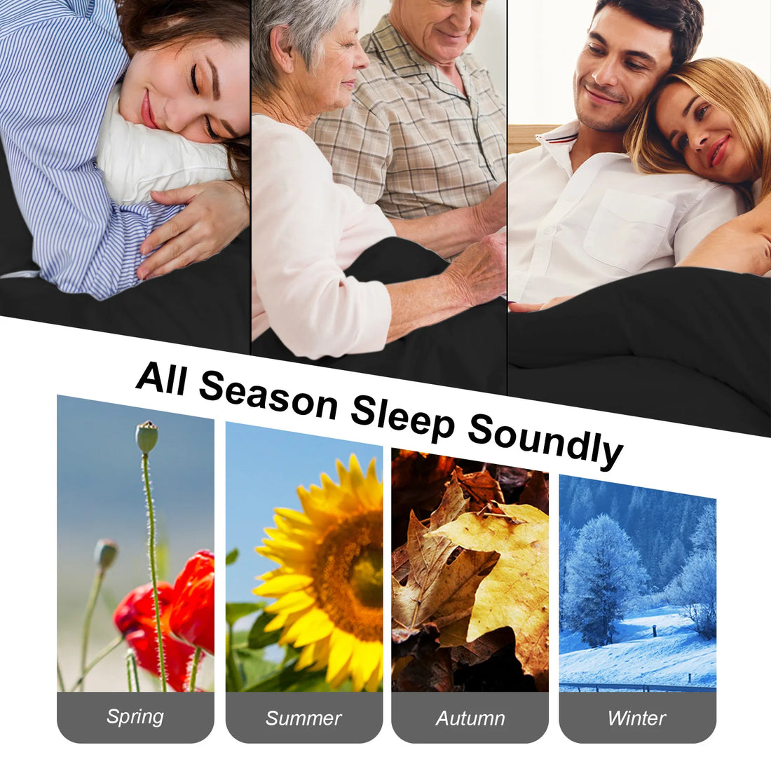 All-Season Down Alternative Bedding Comforter Duvet Insert - Machine Washable Winter Warm