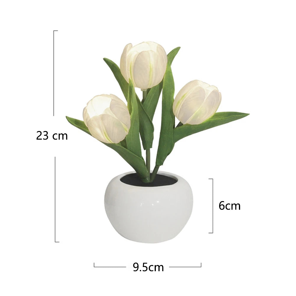 LED Tulip Night Light Fake Flower Table Lamp – Home Decor Ornament