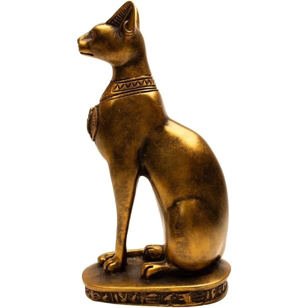 Cat Goddess Statue - 8" Bronze - Egyptian Home Decor Sculpture