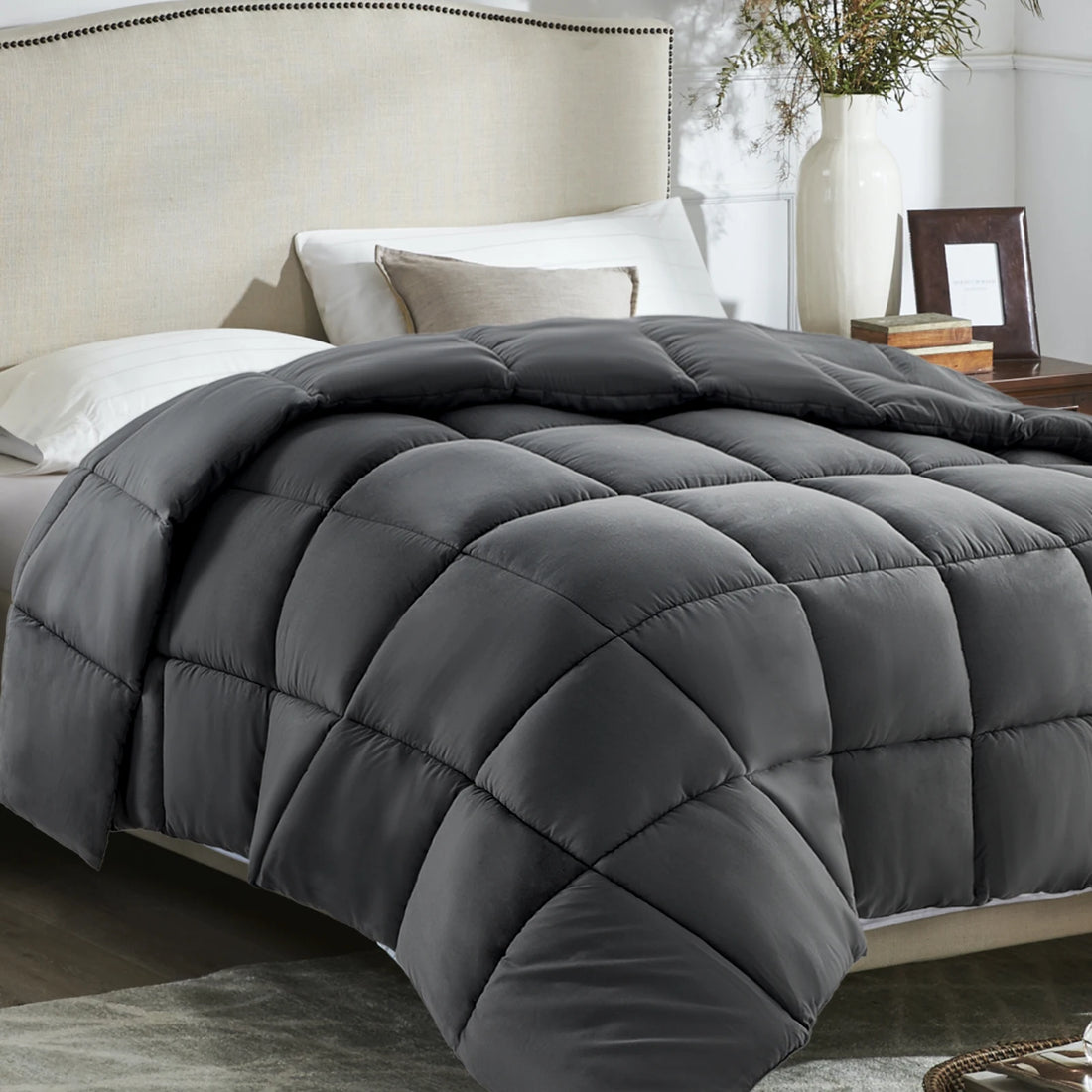 All-Season Down Alternative Bedding Comforter Duvet Insert - Machine Washable Winter Warm