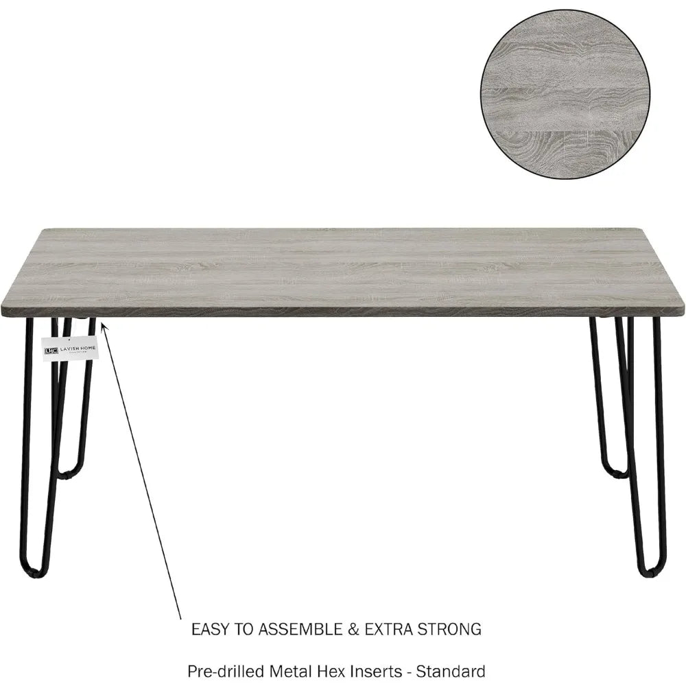 Coffee Table with Hairpin Legs - Modern Industrial Style