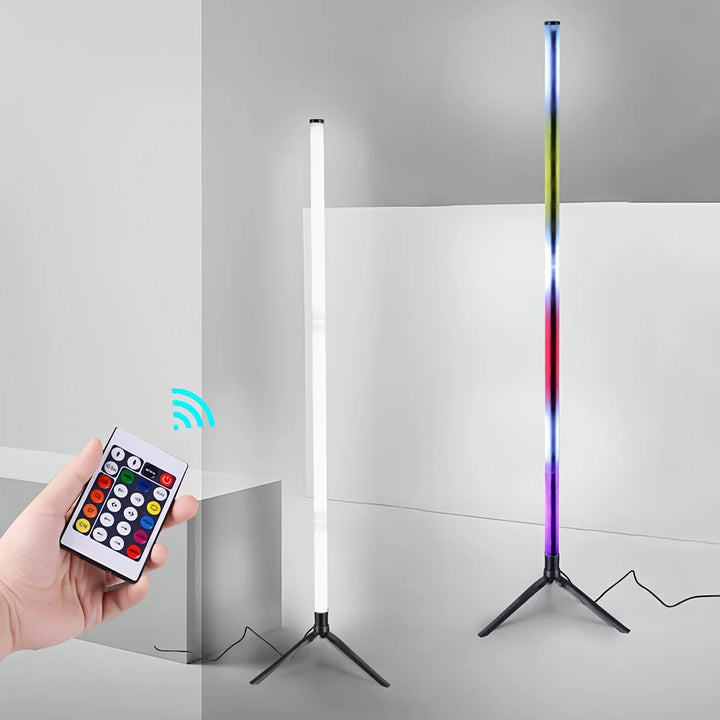 RGB Corner Floor Lamp – Dimmable Ambient Lighting for Bedroom