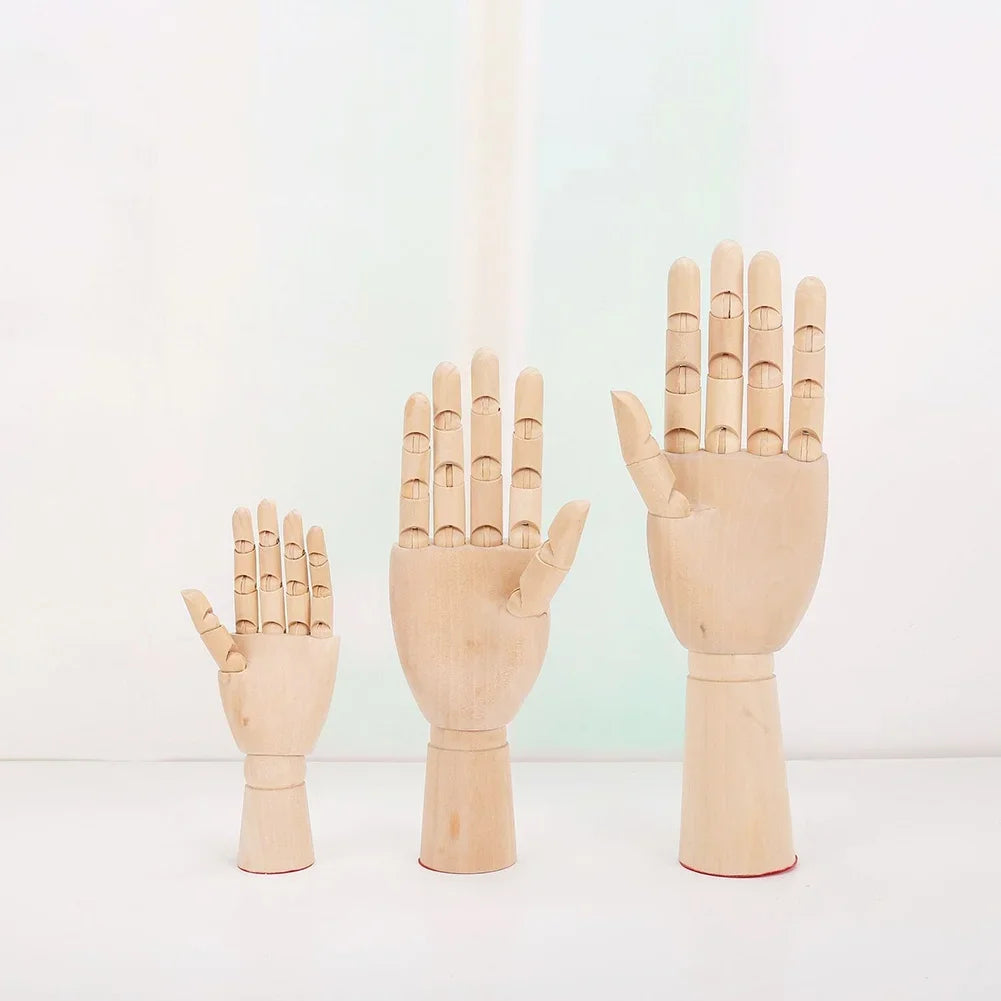 Wood Manikin Flexible Jointed Artist Hand Model for Sketching & Painting