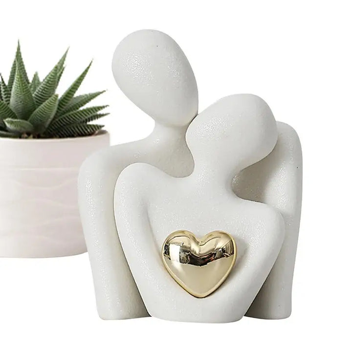 Nordic Abstract Couple Statue - Modern Ceramic Home Decoration