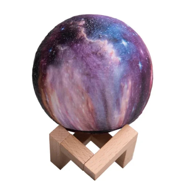 3D Printing Lunar Night Light – Moon Globe Lamp with Wooden Stand