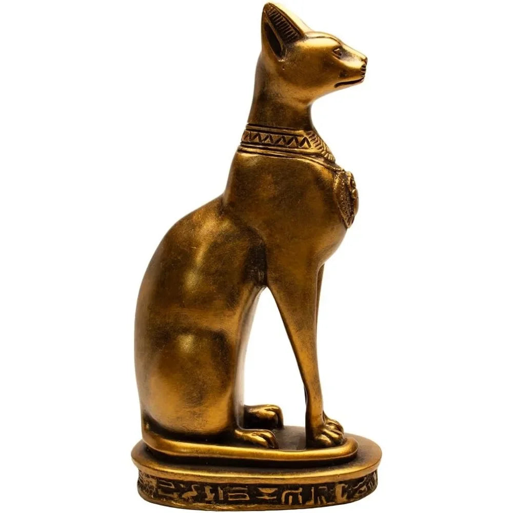 Cat Goddess Statue - 8" Bronze - Egyptian Home Decor Sculpture