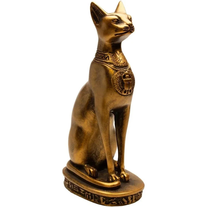 Cat Goddess Statue - 8" Bronze - Egyptian Home Decor Sculpture