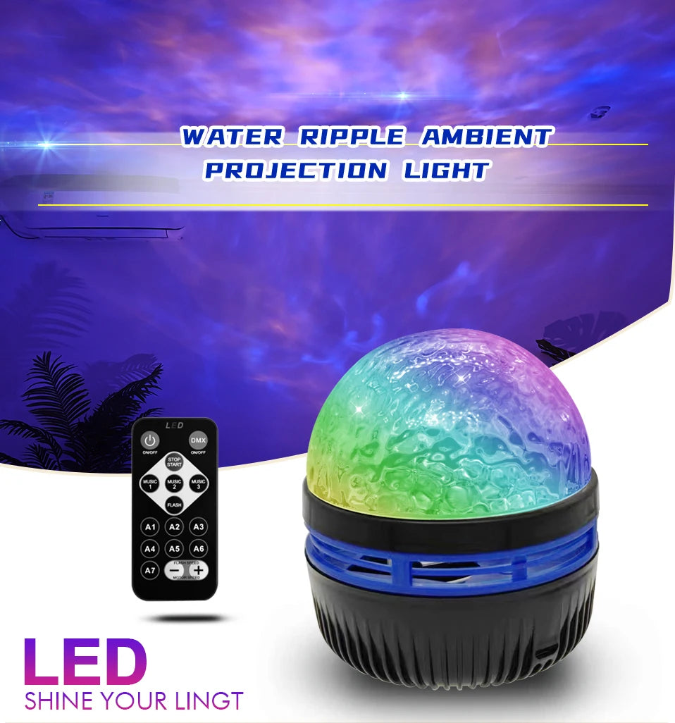 LED Starry Galaxy Projector Light with RGB Smart Remote Control for Home & Bedroom Decor