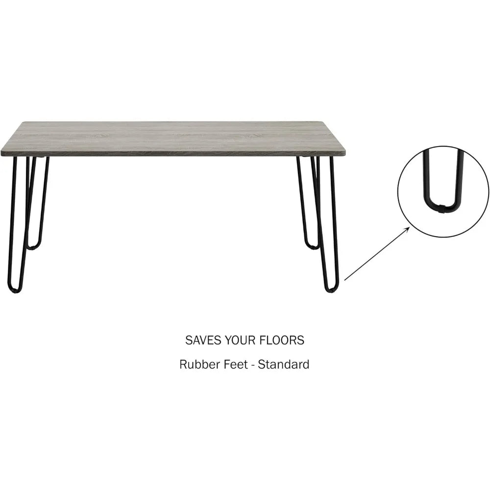 Coffee Table with Hairpin Legs - Modern Industrial Style