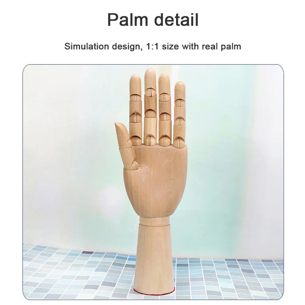 Wood Manikin Flexible Jointed Artist Hand Model for Sketching & Painting