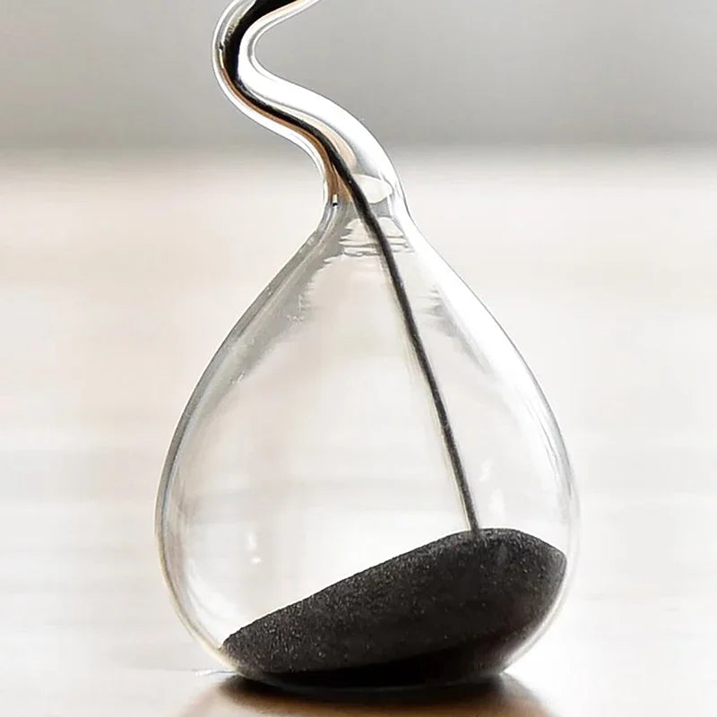 Curve Design Black Hourglass Sand Clock - Modern Home Decor Ornament