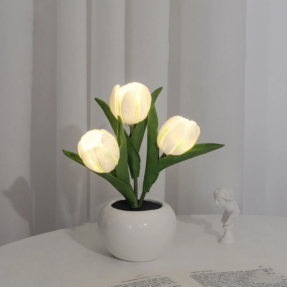 LED Tulip Night Light Fake Flower Table Lamp – Home Decor Ornament