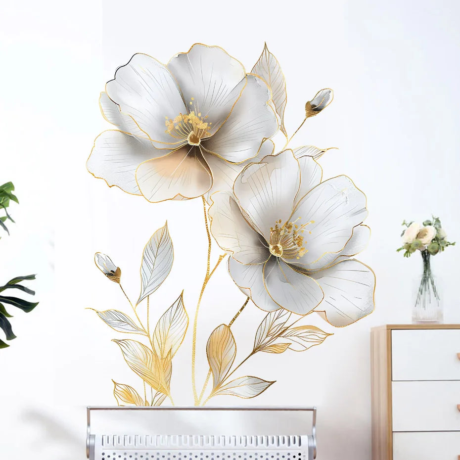 Beautiful Flower Wall Sticker for Living Room & Bedroom Decor