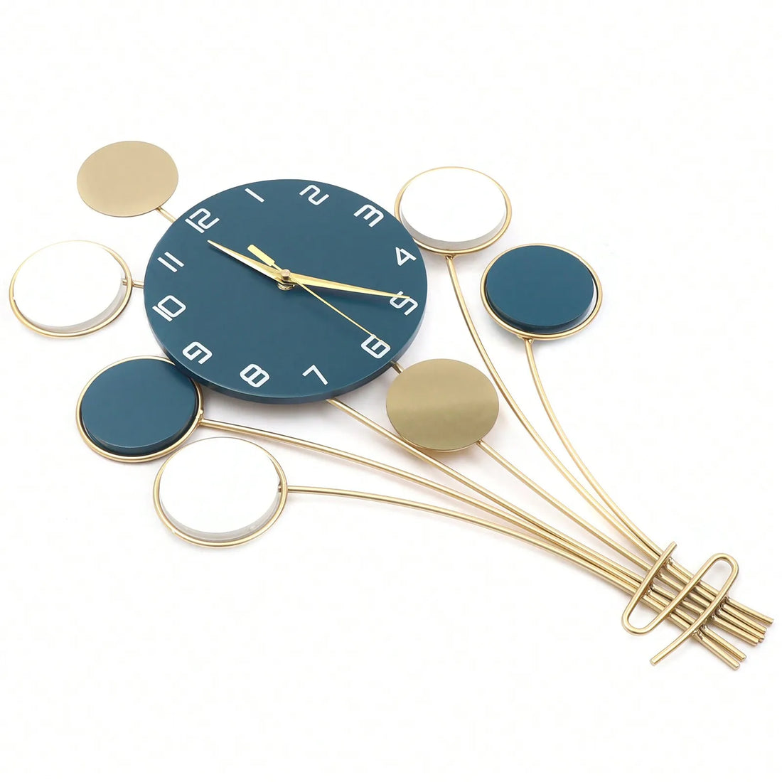 Large Wall Clock - Battery Operated Silent, No Drilling, Hot Air Balloon Design