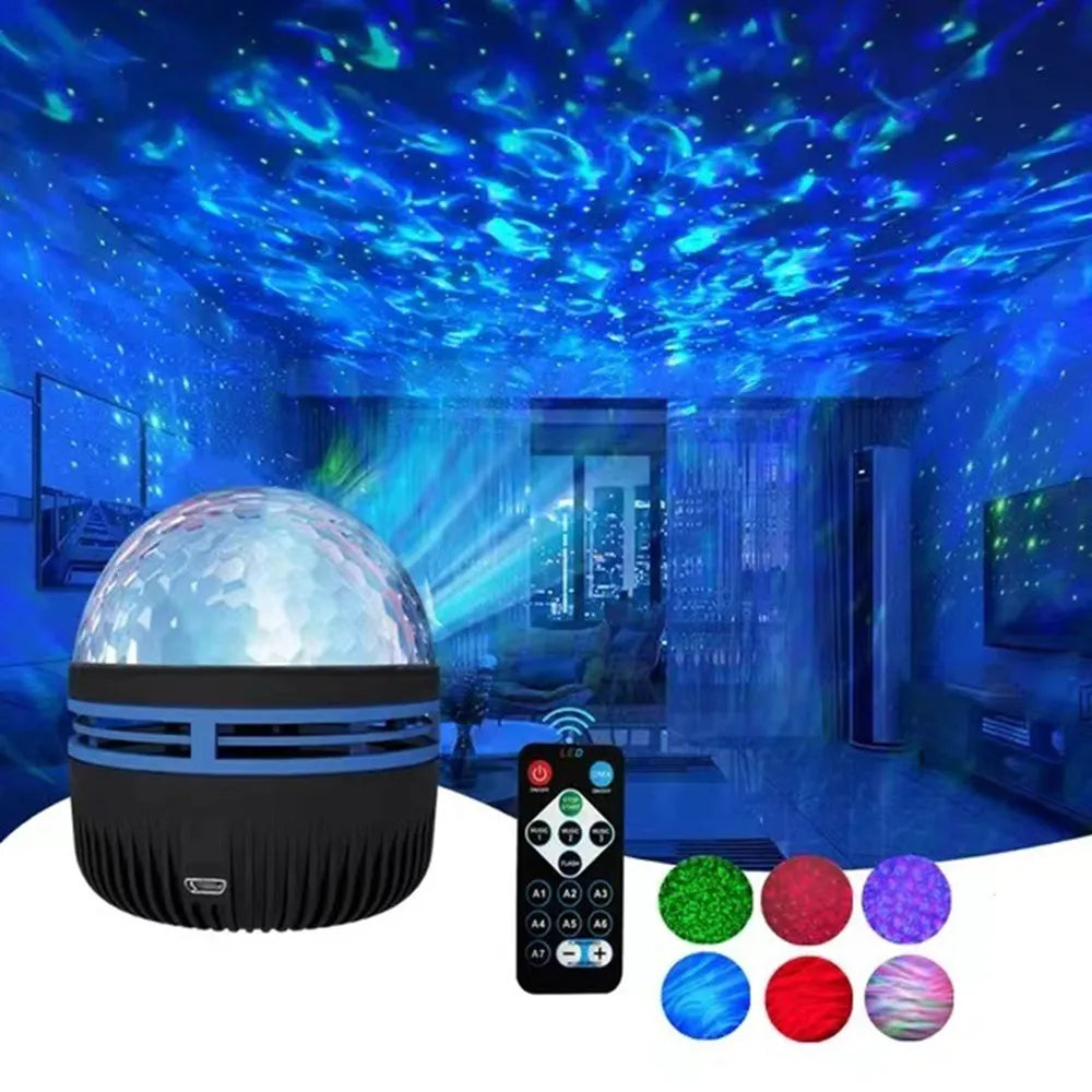 LED Starry Galaxy Projector Light with RGB Smart Remote Control for Home & Bedroom Decor