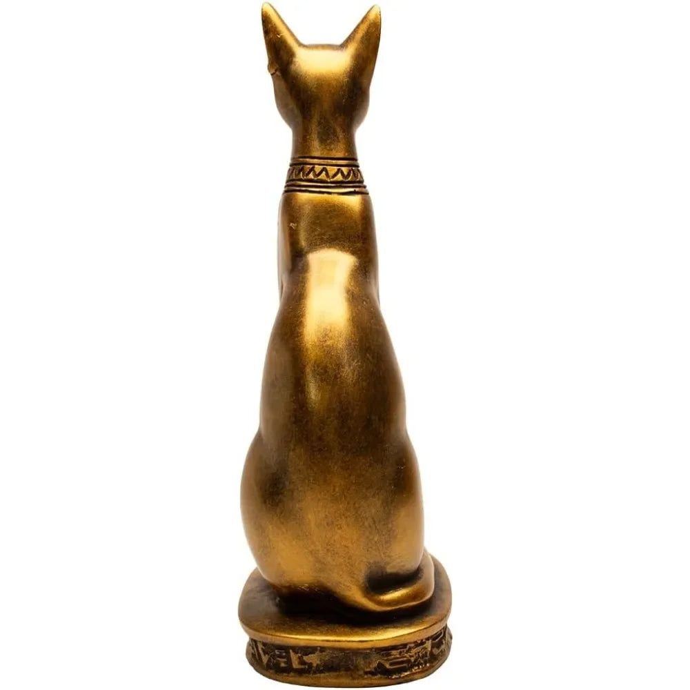 Cat Goddess Statue - 8" Bronze - Egyptian Home Decor Sculpture