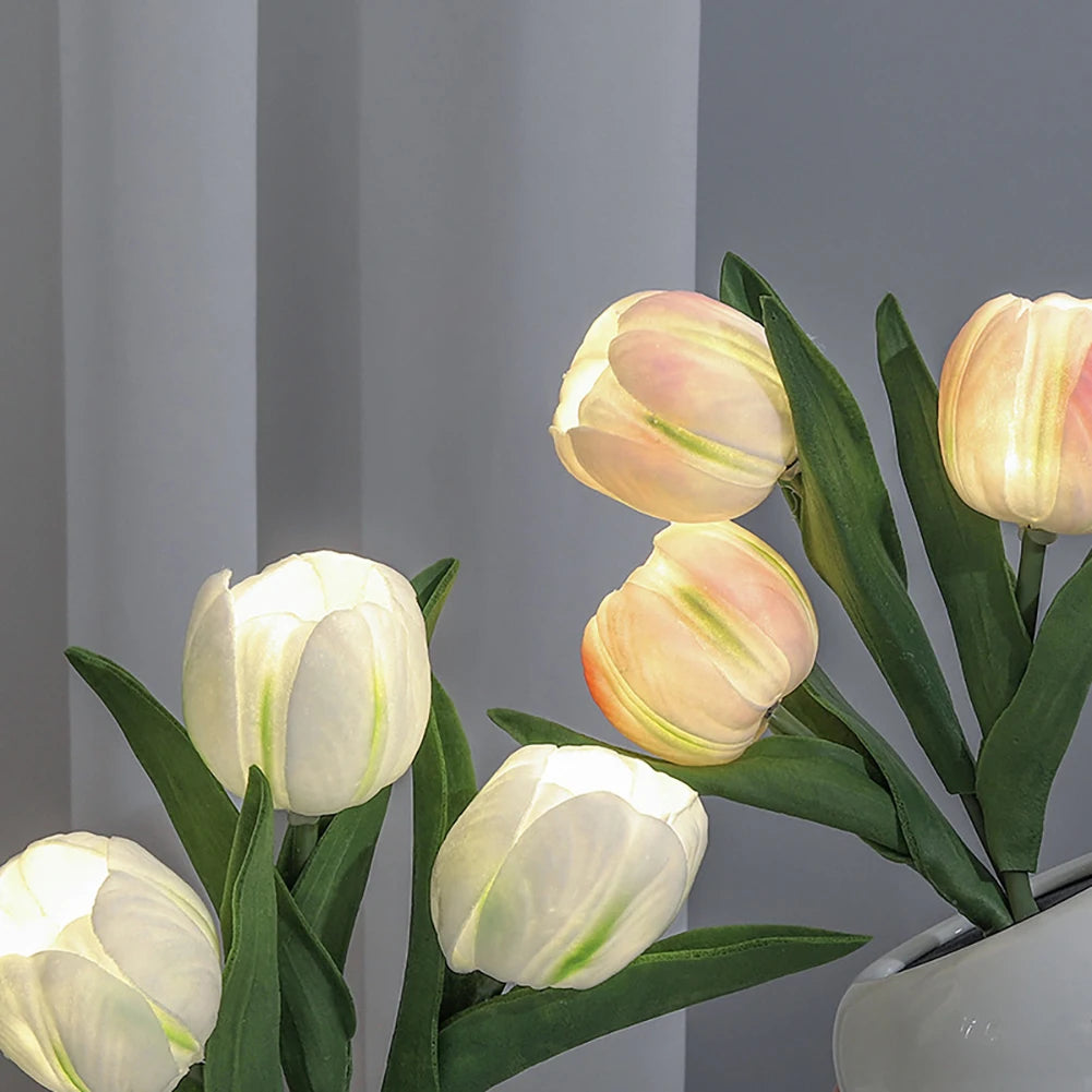 LED Tulip Night Light Fake Flower Table Lamp – Home Decor Ornament