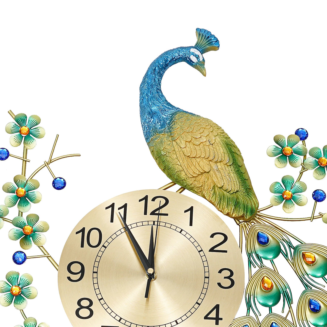 Luxury Peacock Wall Clock - 3D Metal Art with Silent Quartz Movement