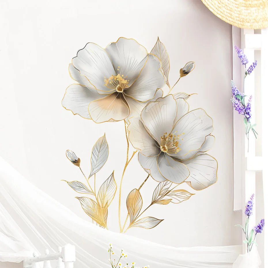 Beautiful Flower Wall Sticker for Living Room & Bedroom Decor