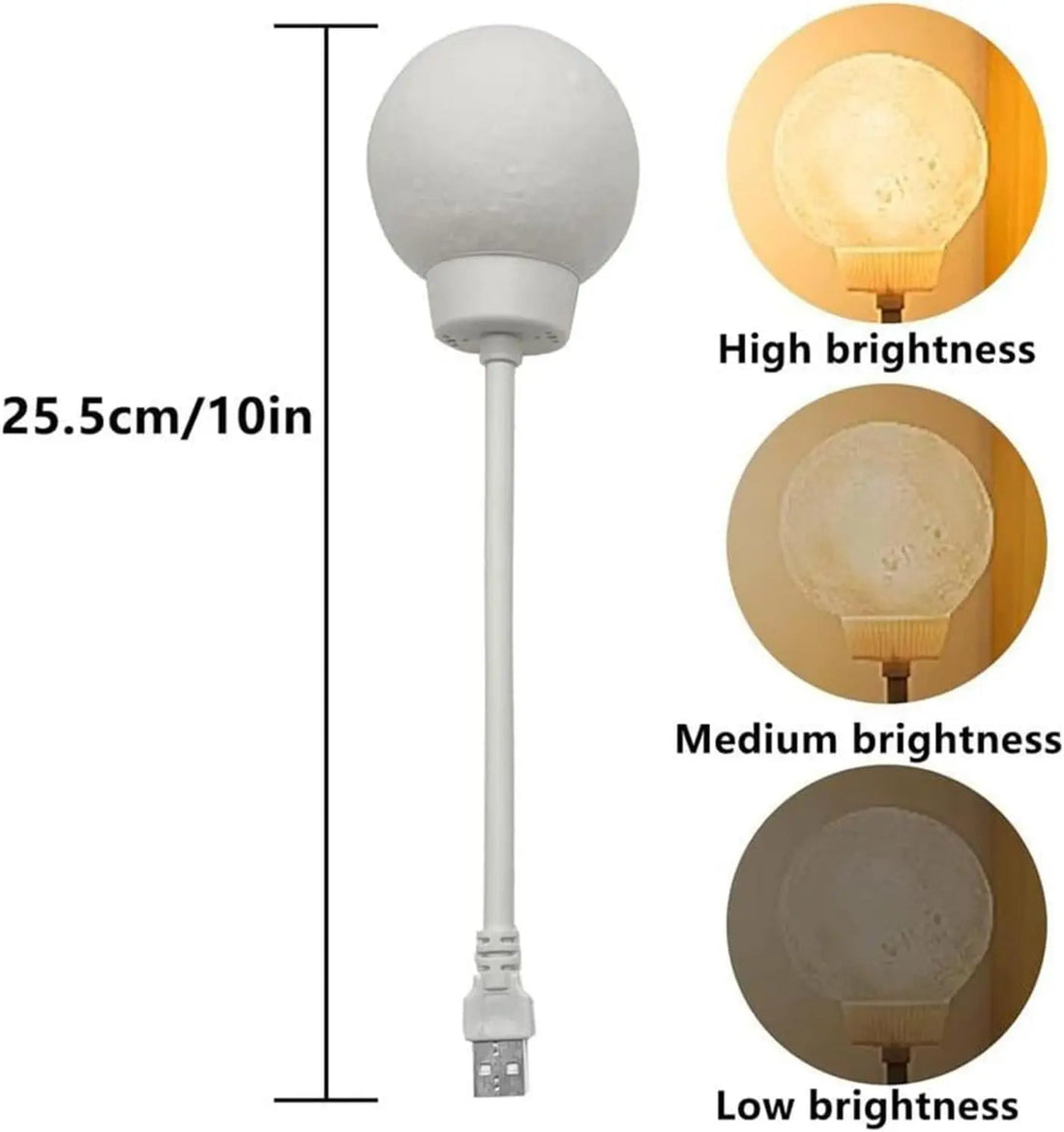 USB Plug-in 3 Color Temperature Voice Control Flexible Gooseneck Moon Night Light