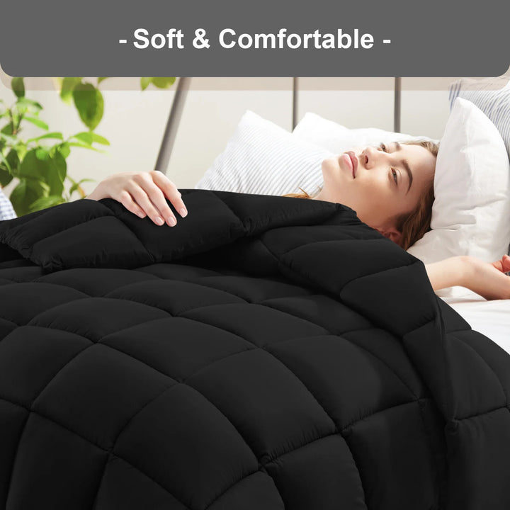 All-Season Down Alternative Bedding Comforter Duvet Insert - Machine Washable Winter Warm