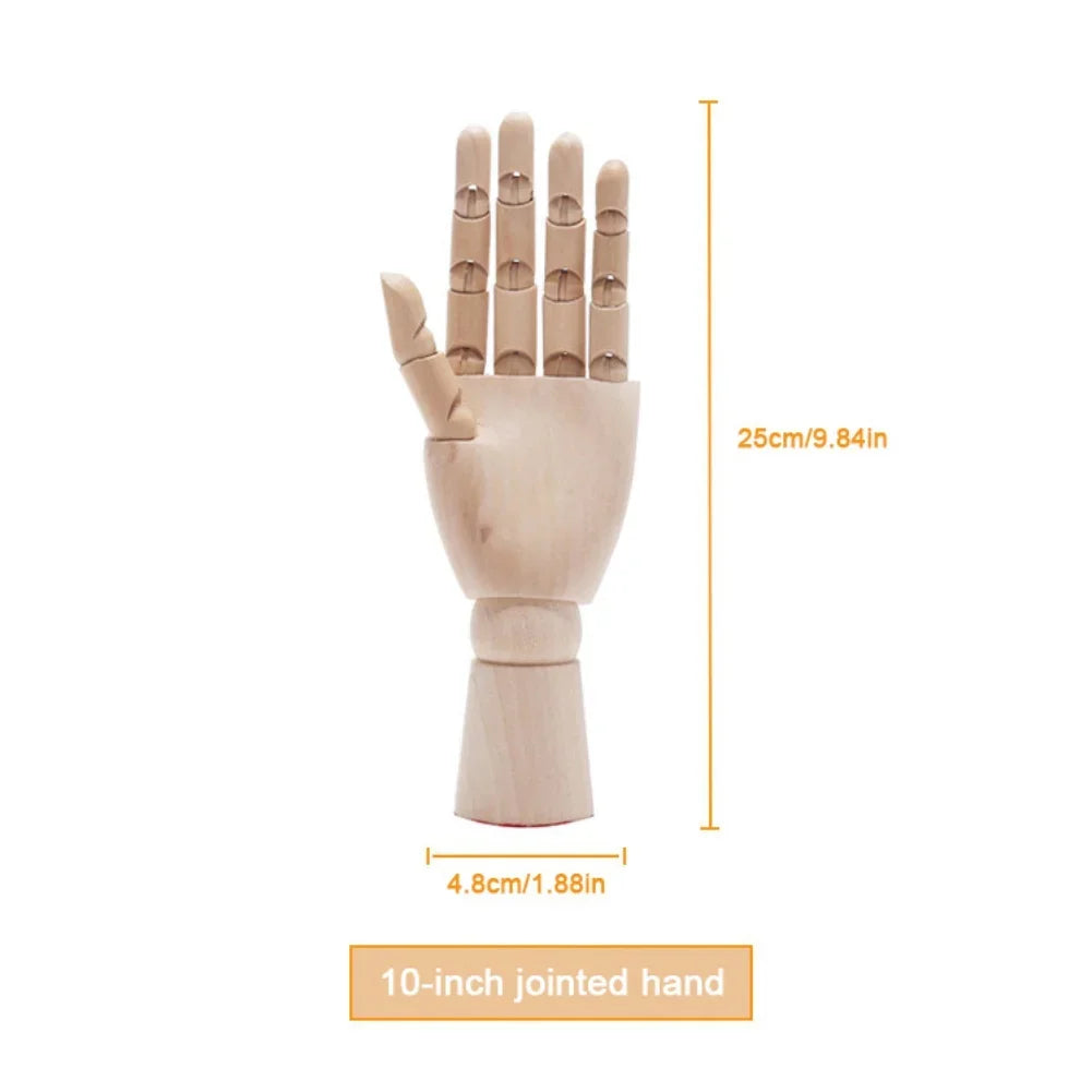 Wood Manikin Flexible Jointed Artist Hand Model for Sketching & Painting