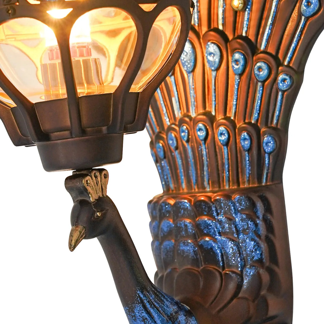 Peacock Wall Light Retro LED Sconce for Porch & Hallway