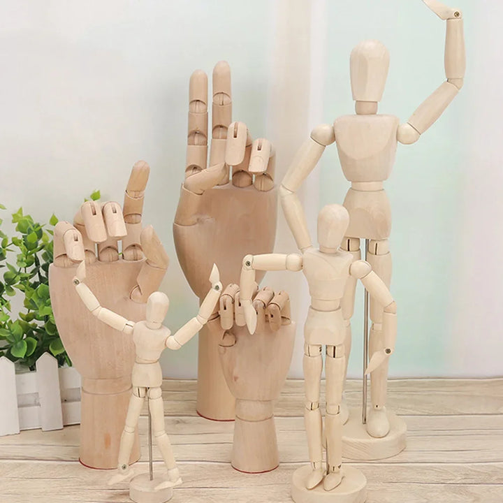 Wood Manikin Flexible Jointed Artist Hand Model for Sketching & Painting