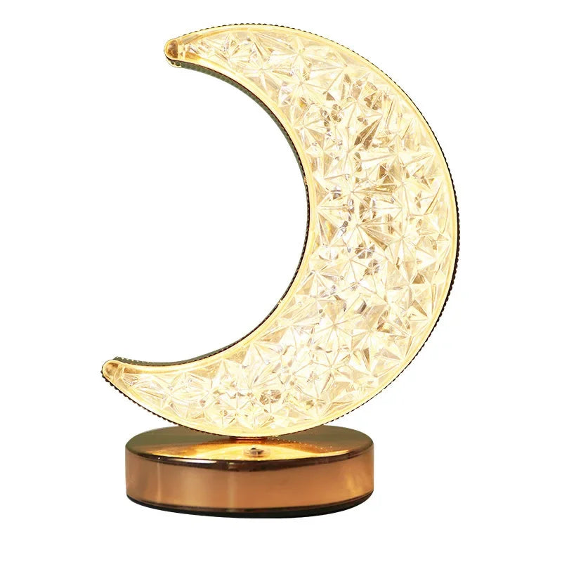 Crystal Touch Dimming Night Light - 3D Moon Lamp for Bedroom Decor