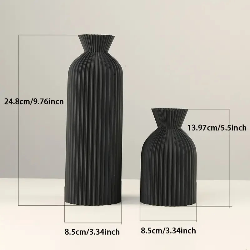 Elegant Black Plastic Vase - Boho Chic Decorative Centerpiece