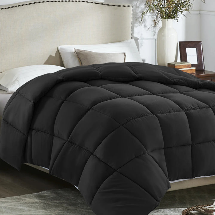 All-Season Down Alternative Bedding Comforter Duvet Insert - Machine Washable Winter Warm