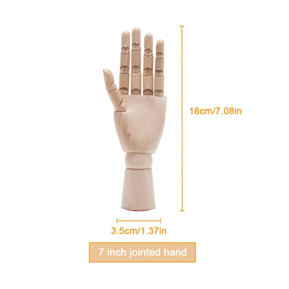 Wood Manikin Flexible Jointed Artist Hand Model for Sketching & Painting