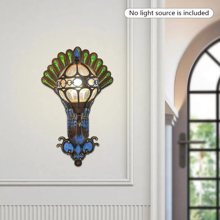 Peacock Wall Light Retro LED Sconce for Porch & Hallway