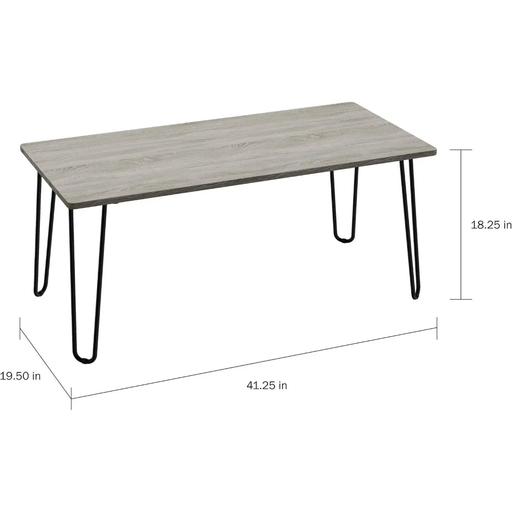 Coffee Table with Hairpin Legs - Modern Industrial Style