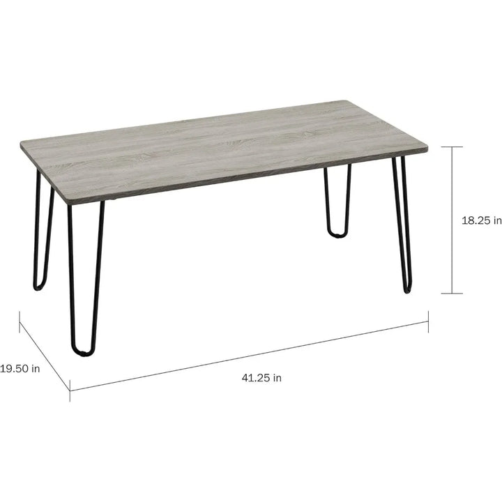 Coffee Table with Hairpin Legs - Modern Industrial Style