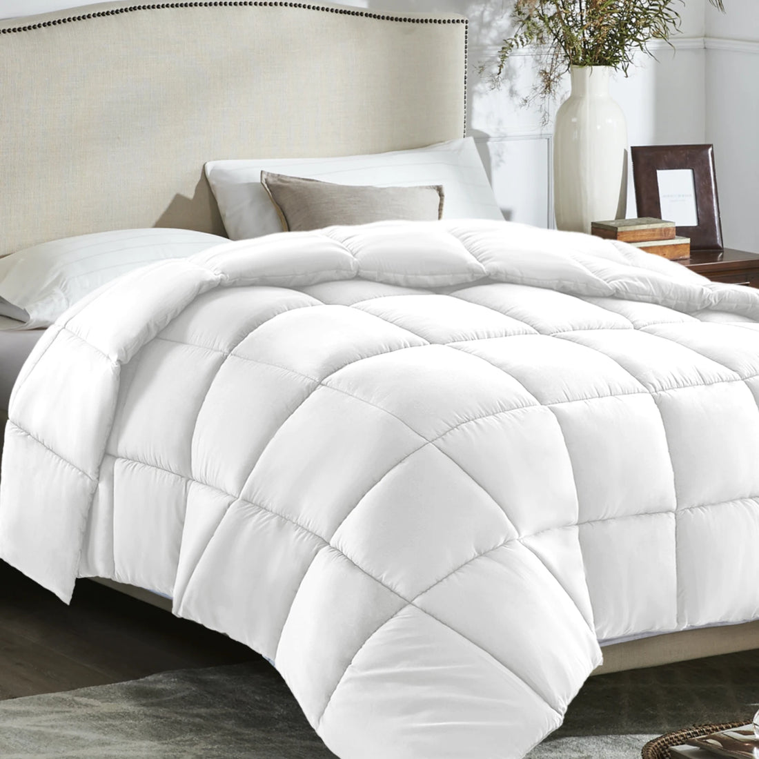 All-Season Down Alternative Bedding Comforter Duvet Insert - Machine Washable Winter Warm