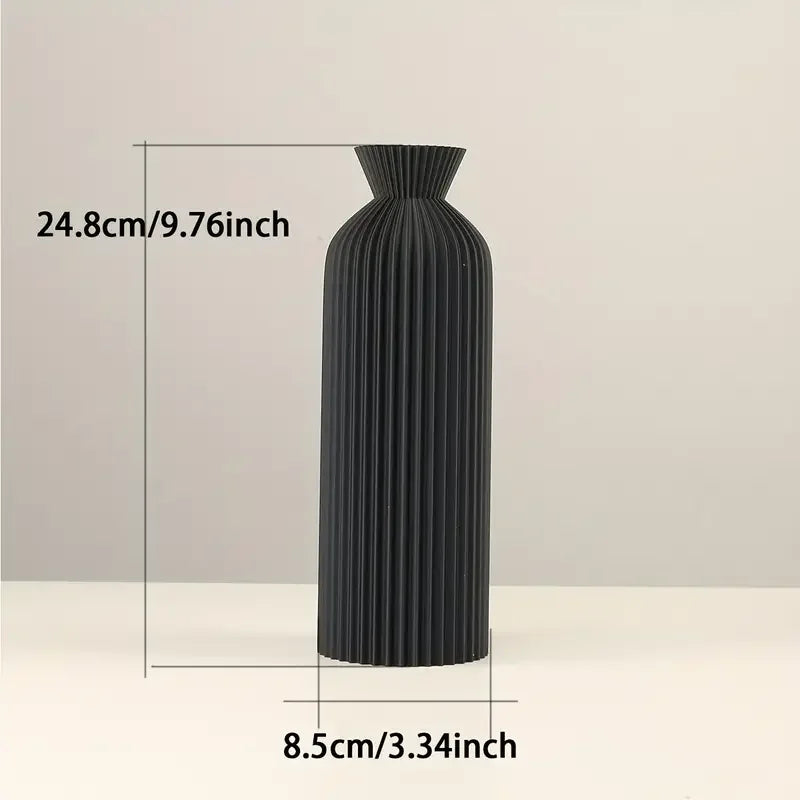 Elegant Black Plastic Vase - Boho Chic Decorative Centerpiece